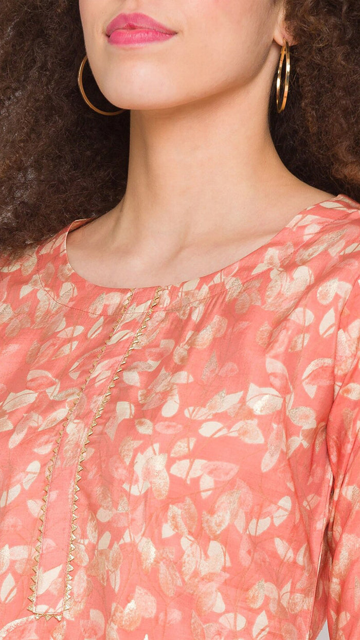 women wear Orange Printed Short Kurti online