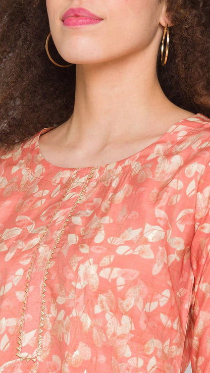 women wear Orange Printed Short Kurti online