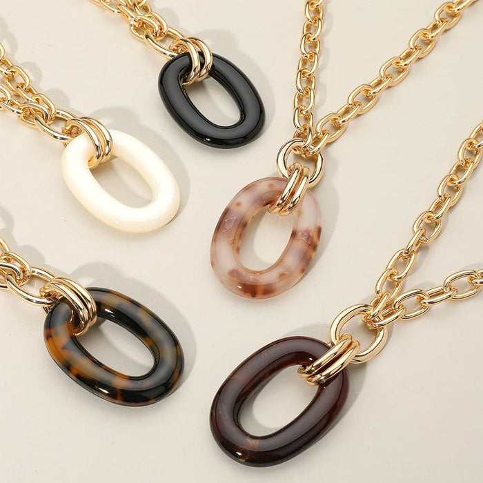 Oval Ring Pendant: Brn