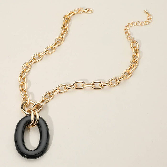 Oval Ring Pendant: Brn