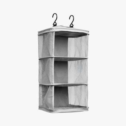 Grey | Side view empty of Metro Hanging Toiletry Case in Grey