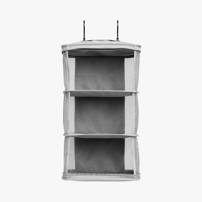 Grey | front view empty of Metro Hanging Toiletry Case in Grey