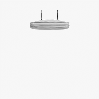 Grey | Front view empty of Metro Hanging Toiletry Case in Grey Unfolding
