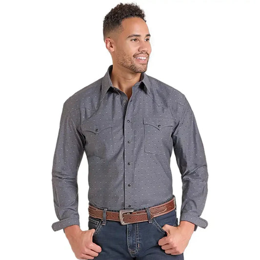 Panhandle Slim Men's L/S Western Snap Shirt in Black