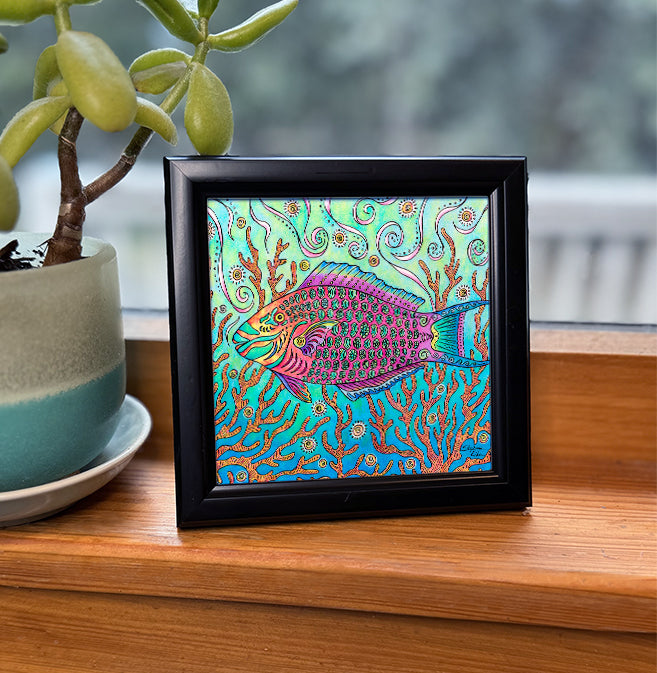 Parrot Fish Framed Art