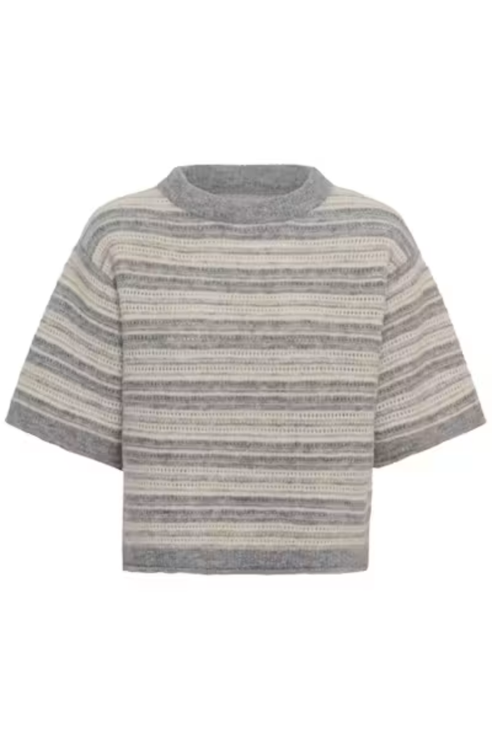 Part Two CerysPW Jumper Grey/French Oak Stripe 30310846 front view Shop Part Two at Dotique