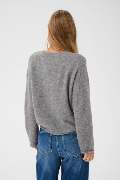 Part Two ChanillaPW Jumper Grey Melange 30310842 back view Shop Part Two at Dotique