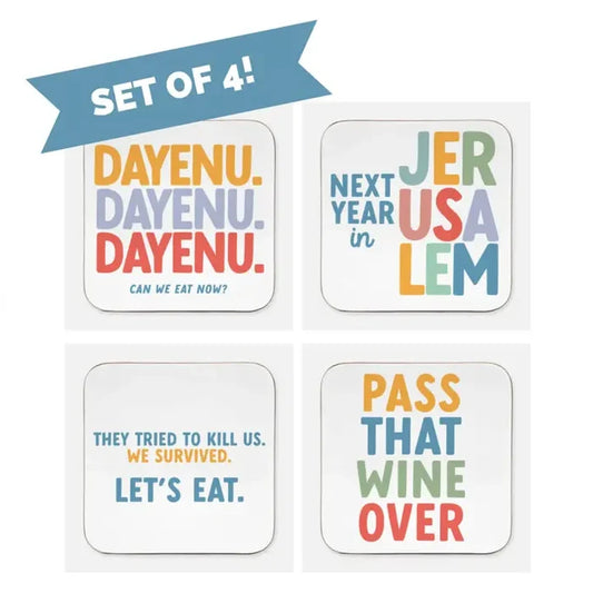 Passover Four Delightfully Unique Drink Coasters