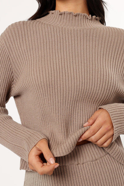 Petal and Pup USA SETS Payton Knitted Set - Taupe