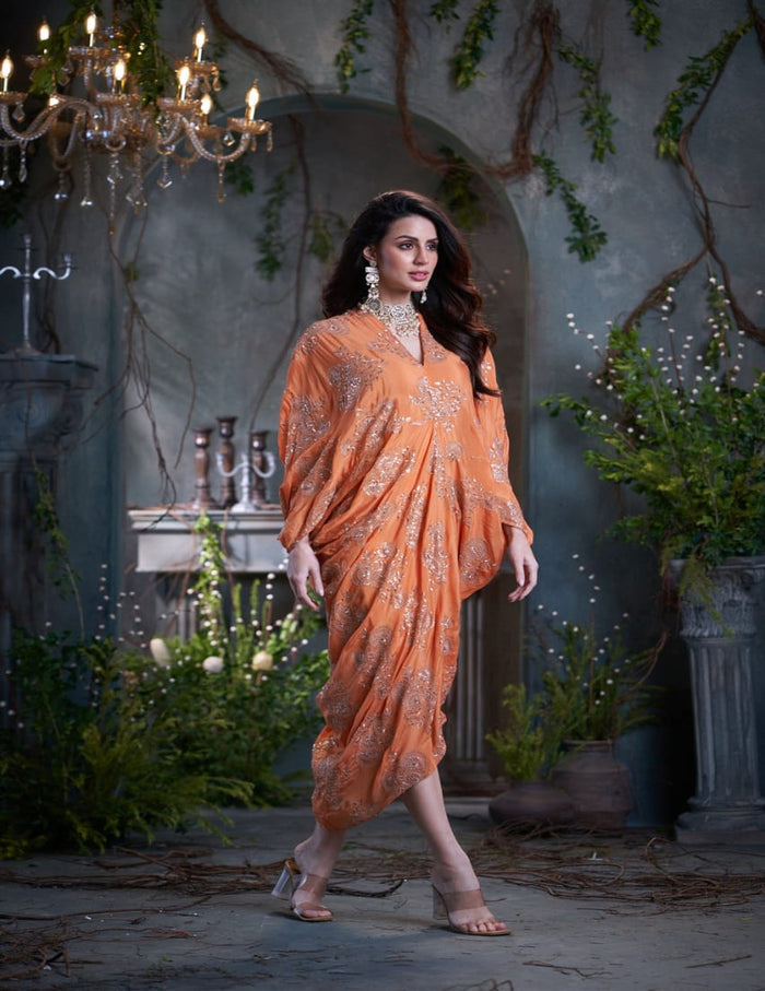 Peach kaftan kurti online shopping