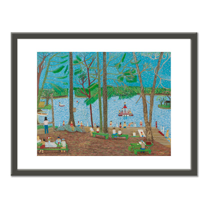 Ralph Fasanella, Peach Lake, 1977, Collection of Marc Fasanella, Â© Estate of Ralph Fasanella. Fine Art Prints with black frame in various sizes by Museums.Co