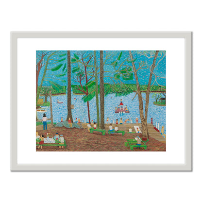 Ralph Fasanella, Peach Lake, 1977, Collection of Marc Fasanella, Â© Estate of Ralph Fasanella. Fine Art Prints with white frame in various sizes by Museums.Co
