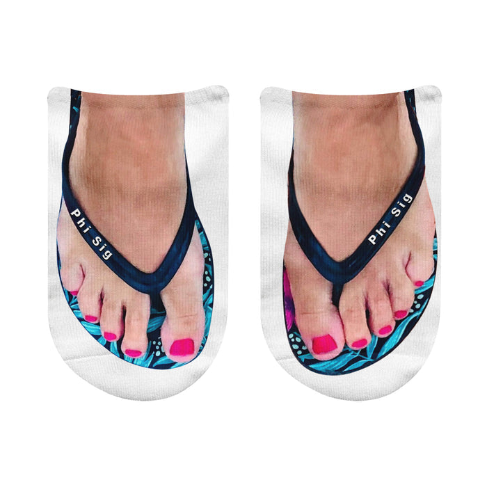 Phi Sigma Sigma Sorority Nick Name Flip Flop Footie Socks