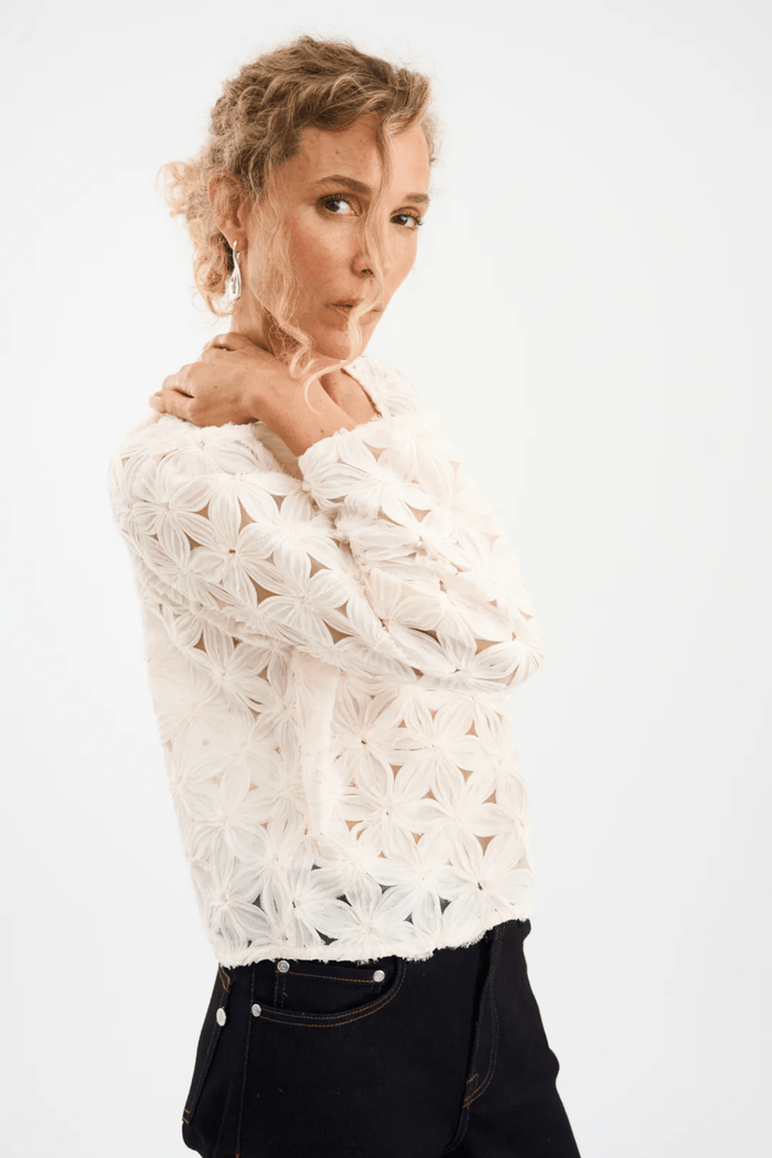 Pieszak J235155 PD - Lexie D Chiffon Cardigan White Pearl - Dotique - Pieszak