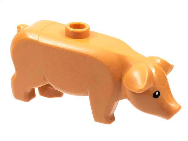 Pig with Black Eyes and White Pupils Pattern