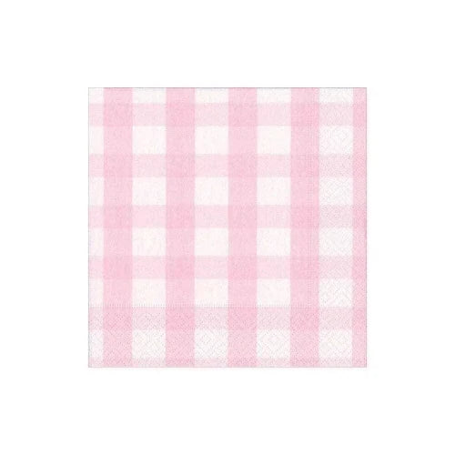 Caspari Party Pink Gingham Cocktail Napkin