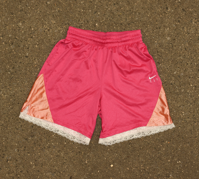 Pink & Gold Lace Women's Basketball Shorts