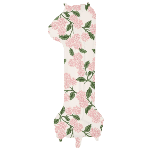 Rifle Paper Co Christmas (1) Pink Hydrangea Numbered Foil Balloon