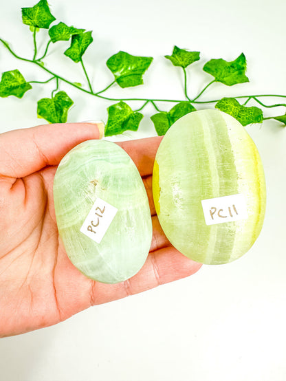 Pistachio Calcite Palmstone (PC12-PC9)