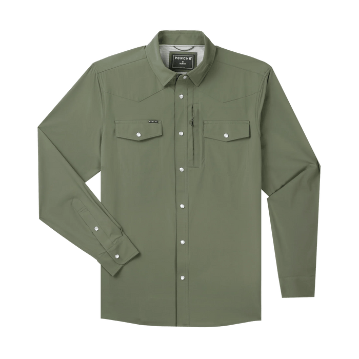 Poncho The Fence Stretcher Poncho Men's Long Sleeve Button Down Shirts Rivers and Glen Trading Co