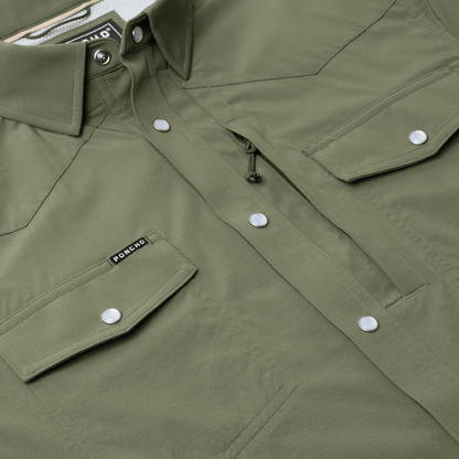 Poncho The Fence Stretcher Poncho Men's Long Sleeve Button Down Shirts Rivers and Glen Trading Co