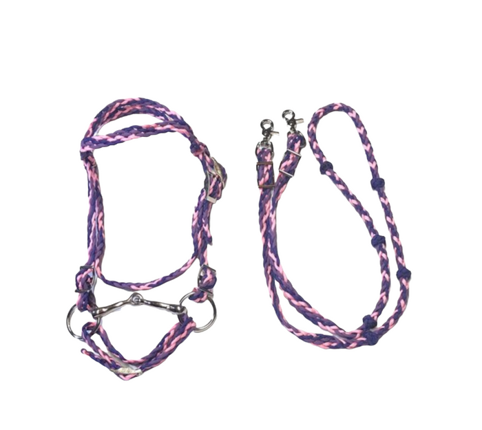 Pony bridle, bit, and reins - Tiffanys Braided Tack LLC