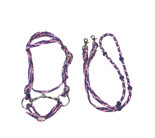 Pony bridle, bit, and reins - Tiffanys Braided Tack LLC