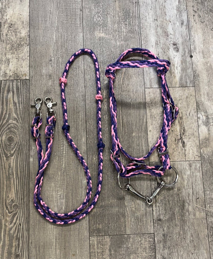 Pony bridle, bit, and reins - Tiffanys Braided Tack LLC