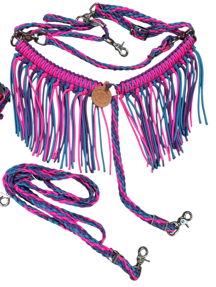 Pony Fringe Tack set with turquoise pink and lilac