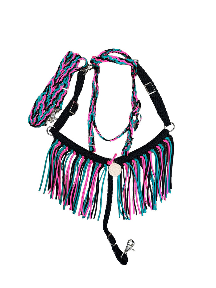Pony Set- Black, hot pink, and green turquoise