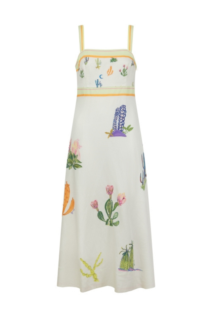 Discover the Pepper Cactus Cream Dress from Pranella — a lightweight, effortless style with a fresh print. Perfect for everyday warm-weather dressing. Shop Dotique.