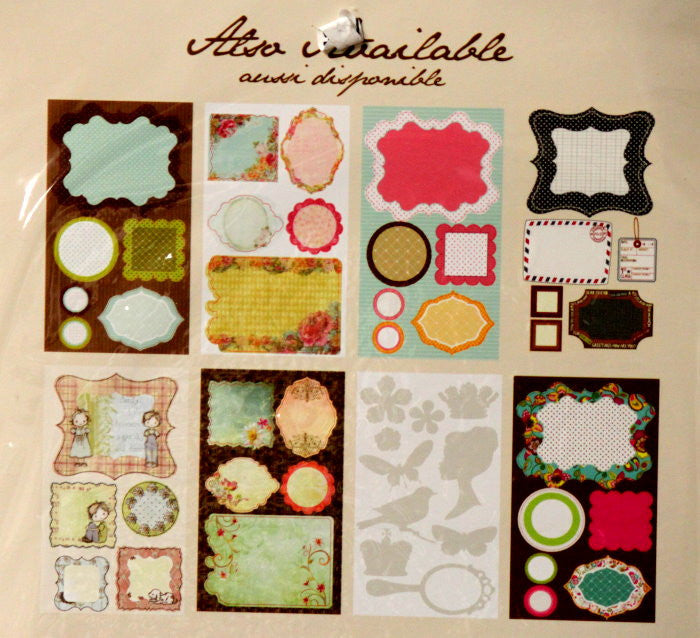 Prima Laminated Canvas Punch-out Adhesive Chipboard Embellishments - SCRAPBOOKFARE