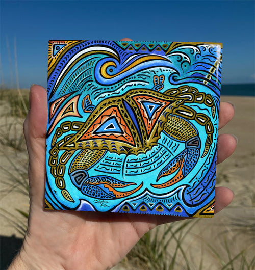 Primitive Crab Ceramic Tile