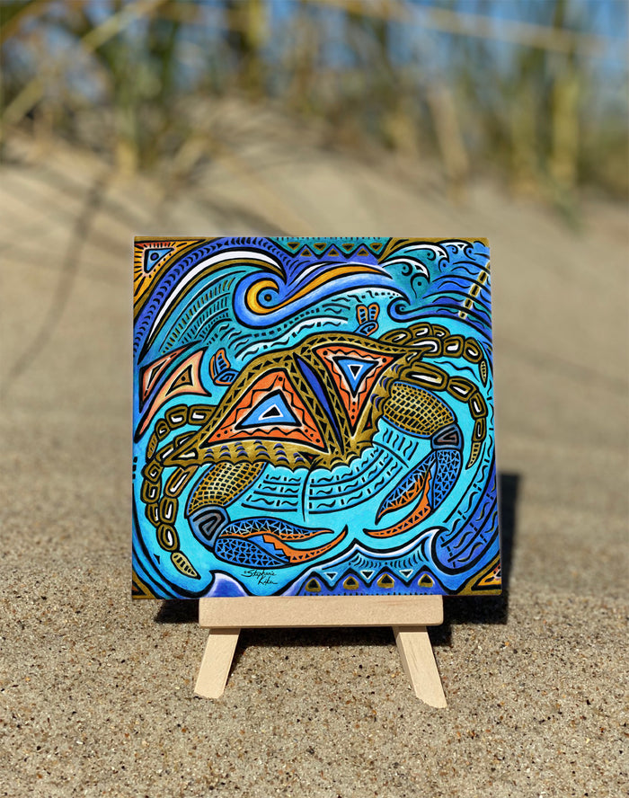 Primitive Crab Ceramic Tile