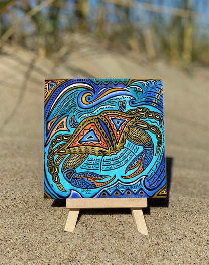 Primitive Crab Ceramic Tile