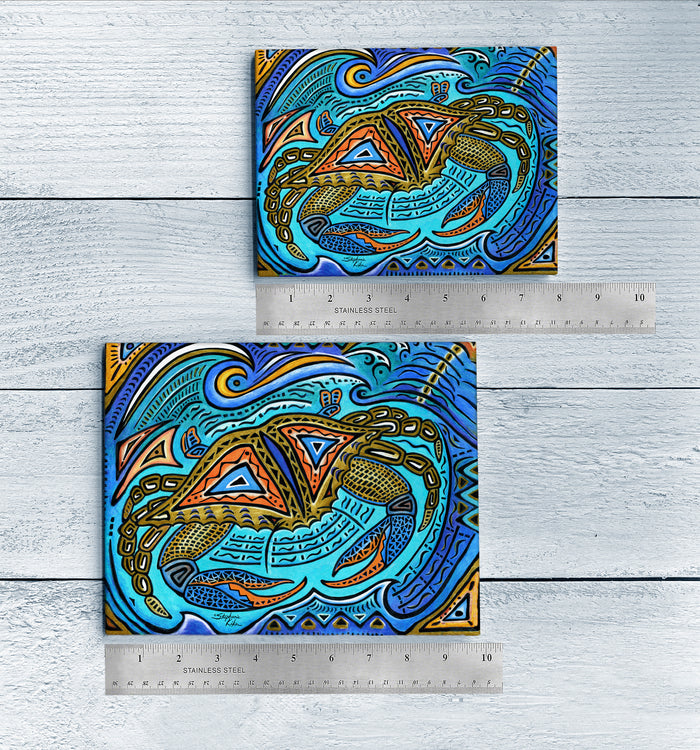 Primitive Crab Ceramic Tile