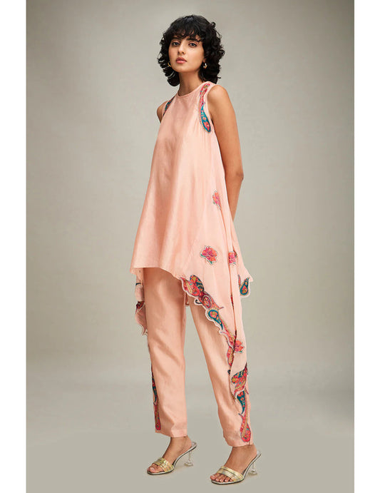 Qala Applique Asymmetric Kurta Set