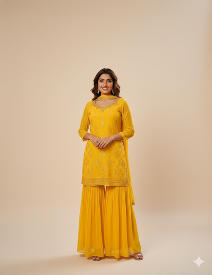 Radiant Yellow Sharara Set
