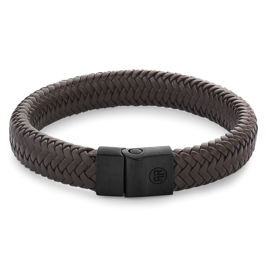 Rebel & Rose Full Metal Herringbone Brown Black - RR-M0023-B-M