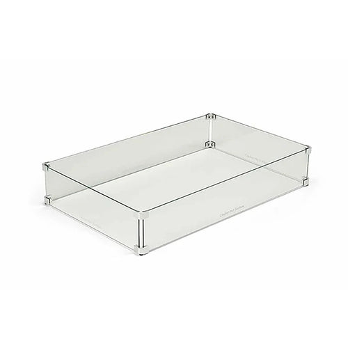 Rectangle Fire Pit Glass Wind Guard by HPC Fire