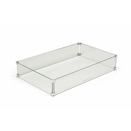 Rectangle Fire Pit Glass Wind Guard by HPC Fire