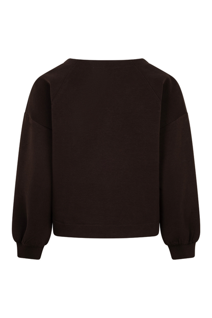 Back view of Red Button SRB4998 Skyler Top Long Sleeves Scuba Espresso by Red Button. Shop Red Button at Dotique.