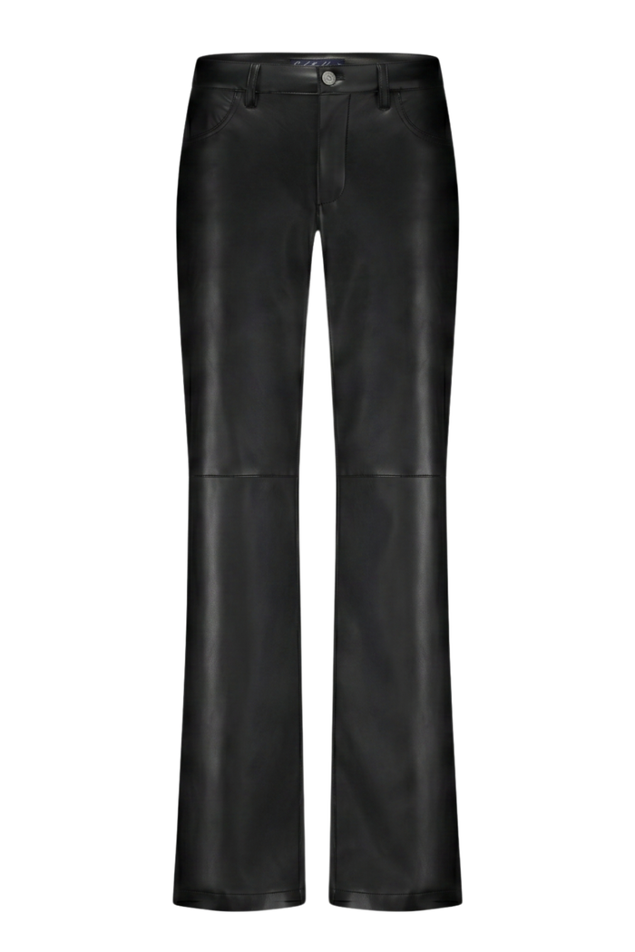 Red Button SRB5077 Colette Faux Leather Trousers L33 Black front view Shop Red Button at Dotique