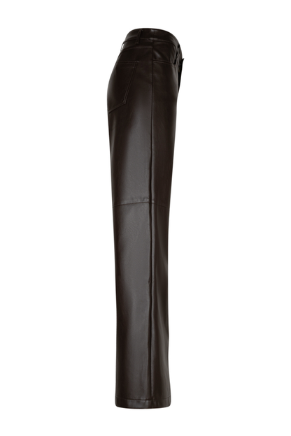 Red Button SRB5077A Colette Faux Leather Trousers L31 Espresso side view Shop Red Button at Dotique