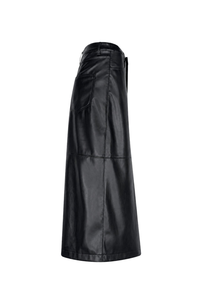 Red Button SRB5078 Alina Faux Leather Skirt Black shown from front Shop Red Button at Dotique