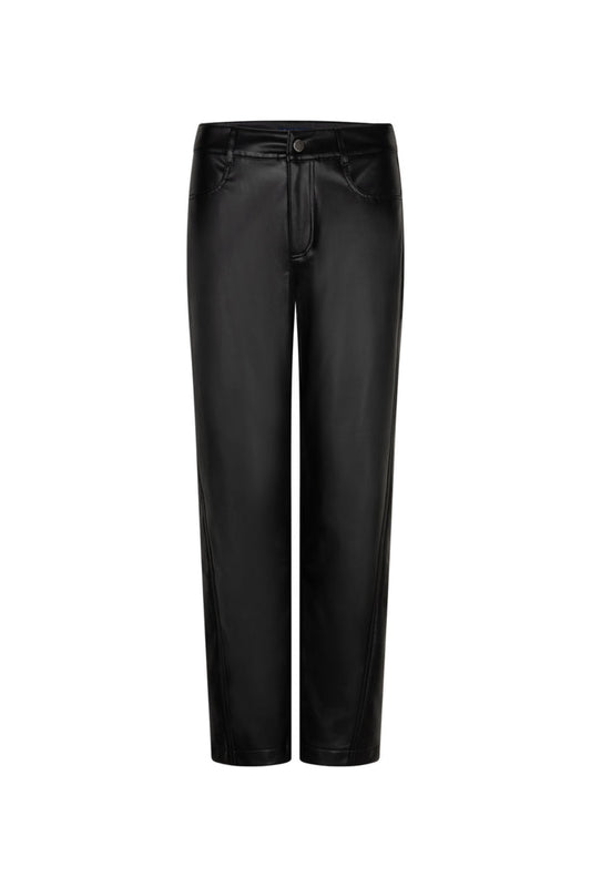 Red Button SRB5079 Caitlina Faux Leather Trousers Black L28 front view Shop Red Button at Dotique