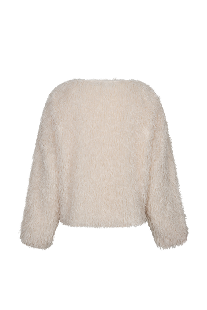 Red Button SRB5165 Fiona Feathers Top Ecru fuzzy jumper Shop Red Button at Dotique