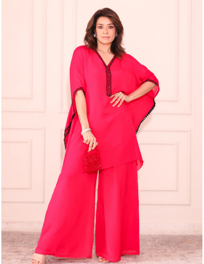 Red Kaftan  Co-ord  Set