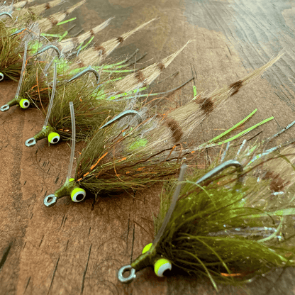 Sight Cast Redfish Cracklin Sight Cast Olive/Copper 2 Flies Rivers and Glen Trading Co