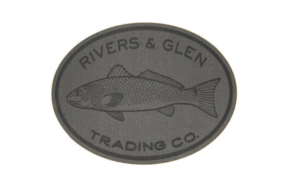 R&G Oval Redfish Fly Patch Wedge Dark Grey Fly Patch Rivers and Glen Trading Co
